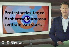 Omroep Gelderland Arnhems Peil kondigt protest acties aan gericht op de Provincie i.v.m. vergunningen Biomassacentrale Arnhem video edsp.tv