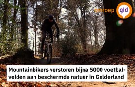 Ruim 3000 hectare beschermde natuur in Gelderland wordt verstoord door mountainbikers in Gelderland